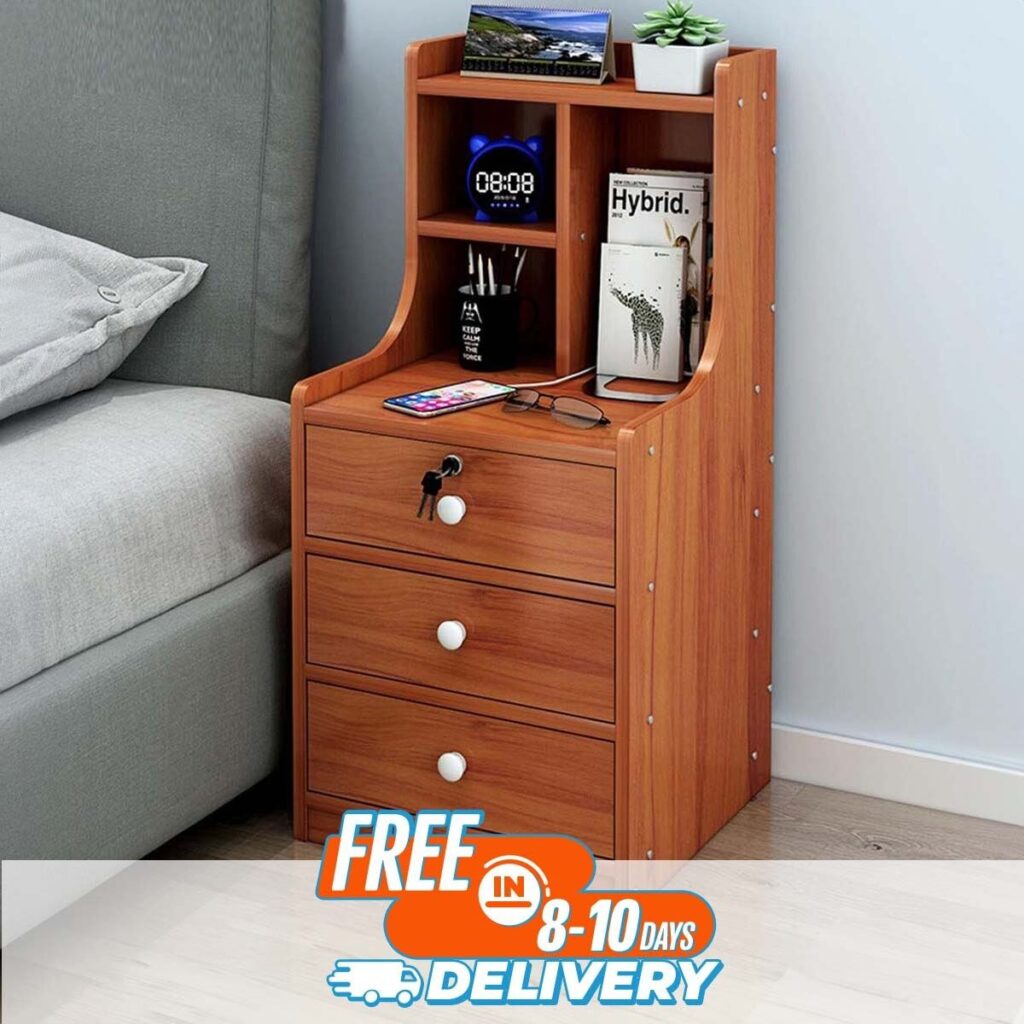 RK 3-Drawer Bedside Table product photo from Daraz Bangladesh listing