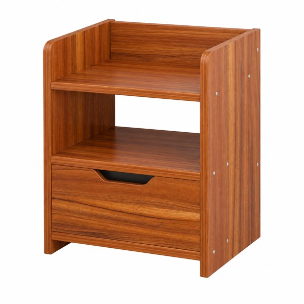 Nahid Furniture 1-Drawer Nightstand – Cherry, 18x14x12 Inch